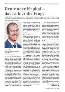 Rente oder Kapital – das ist hier die Frage