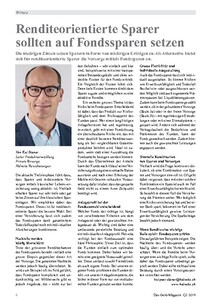 Renditeorientierte Sparer sollten auf Fondssparen setzen