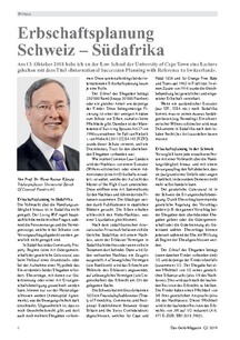 Erbschaftsplanung Schweiz – Südafrika