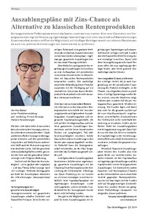 Auszahlungspläne mit Zins-Chance als Alternative zu klassischen Rentenprodukten