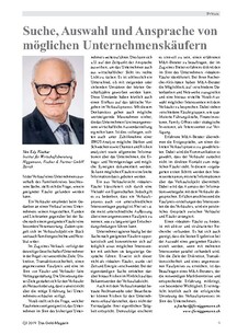 Suche, Auswahl und Ansprache von möglichen Unternehmenskäufern