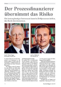 Der Prozessfinanzierer übernimmt das Risiko