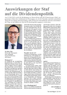 Auswirkungen der Steuerreform auf die Dividendenpolitik