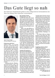 Das Gute liegt so nah: Der Schweizer Kapitalmarkt gehört zu den erfolgreichsten der Welt