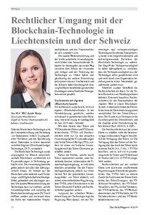 Rechtlicher Umgang mit der Blockchain-Technologie in Liechtenstein und der Schweiz