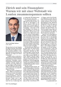 Zürich und sein Finanzplatz: Warum wir mit einer Weltstadt wie London zusammenspannen sollten