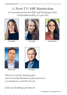 Prämierte Artikel und Sendungen