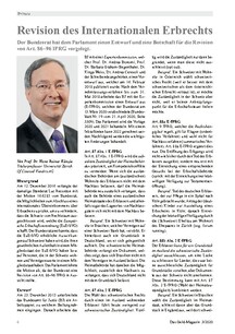 Revision des Internationalen Erbrechts