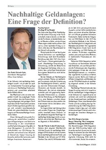 Nachhaltige Geldanlagen: Eine Frage der Definition?