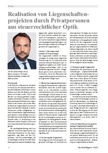 Realisation von Liegenschaftenprojekten durch Privatpersonen aus steuerrechtlicher Optik