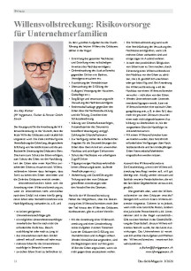 Willensvollstreckung: Risikovorsorge für Unternehmerfamilien