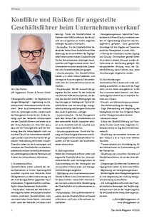 Konflikte und Risiken für angestellte Geschäftsführer beim Unternehmensverkauf