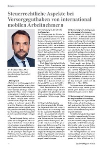 Steuerrechtliche Aspekte bei Vorsorgeguthaben von international mobilen Arbeitnehmern