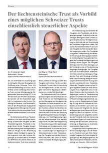 Der liechtensteinische Trust als Vorbild eines möglichen Schweizer Trusts einschliesslich steuerlicher Aspekte