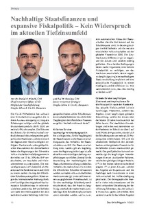 Nachhaltige Staatsfinanzen und expansive Fiskalpolitik – Kein Widerspruch im aktuellen Tiefzinsumfeld