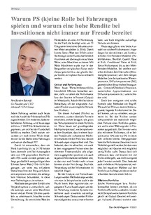 Warum PS (k)eine Rolle bei Fahrzeugen spielen und warum eine hohe Rendite bei Investitionen nicht immer nur Freude bereitet