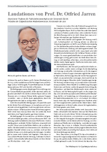 Laudationes von Prof. Dr. Otfried Jarren