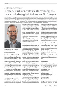 Stiftungsvermögen: Kosten- und steuereffiziente Vermögensbewirtschaftung bei Schweizer Stiftungen