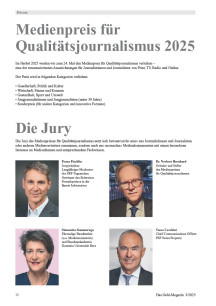 Medienpreis für Qualitätsjournalismus 2025
