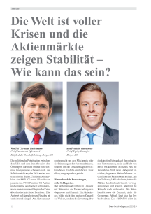 Die Welt ist voller Krisen und die Aktienmärkte zeigen Stabilität – Wie kann das sein?