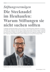 Stiftungsvermögen: Die Stecknadel im Heuhaufen – Warum Stiftungen sie nicht suchen sollten